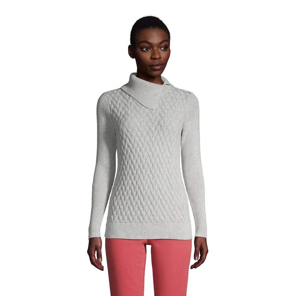 Lands' End Sweaters Lands End Women S Fine Gauge Cotton Mix Stitch